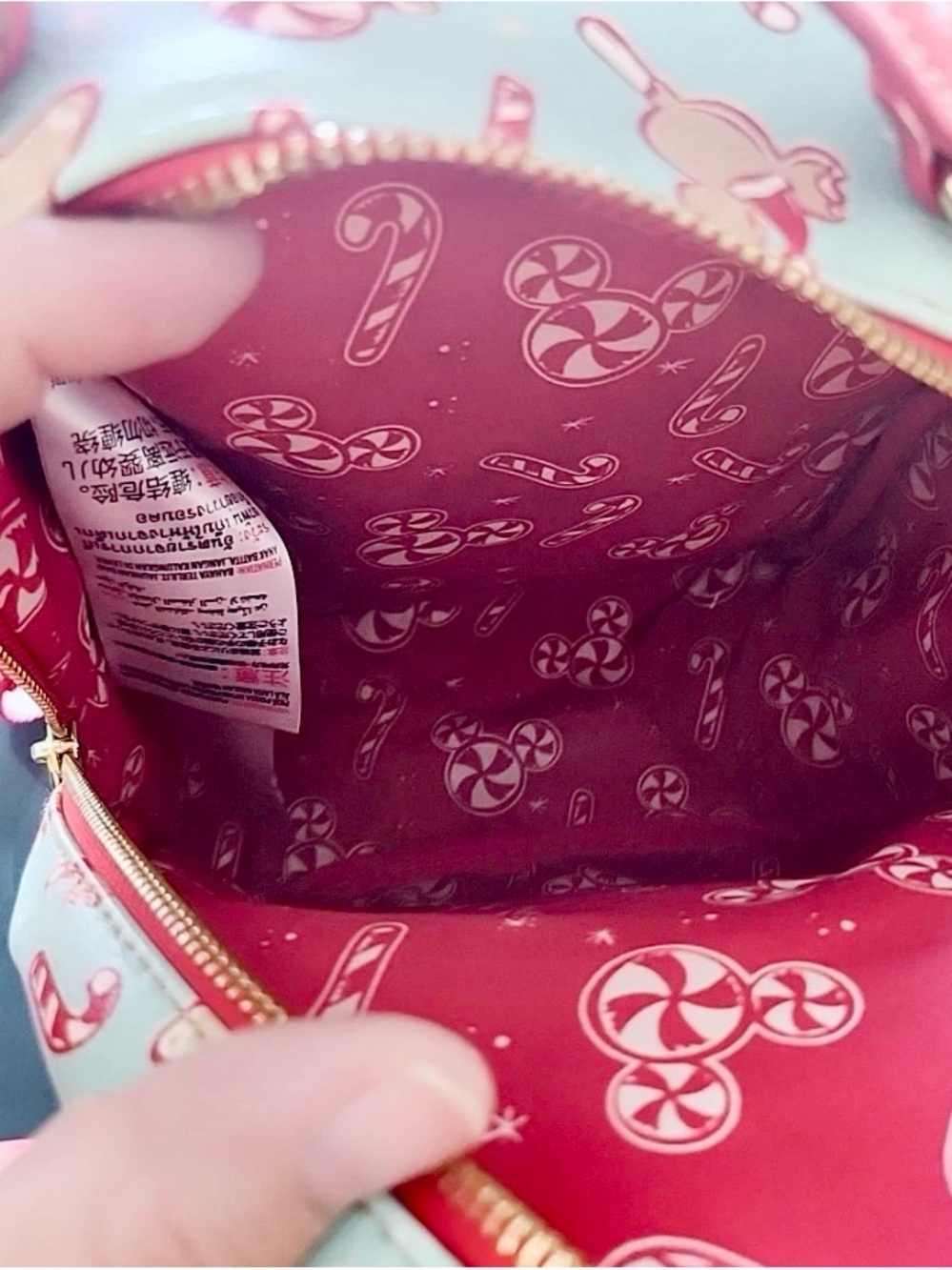 Loungefly Disney Parks Mini Backpack - Red Sequin Peppermint Mickey - Picture 12 of 12